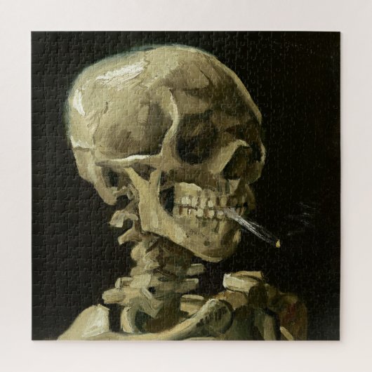Skull with Cigarette by Van Gogh Painting Art Legpuzzel (Verticaal)