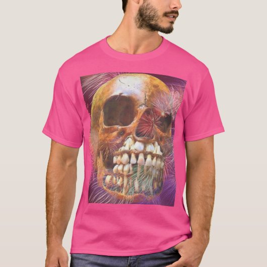 Skull with fireworks t-shirt (Voorkant)