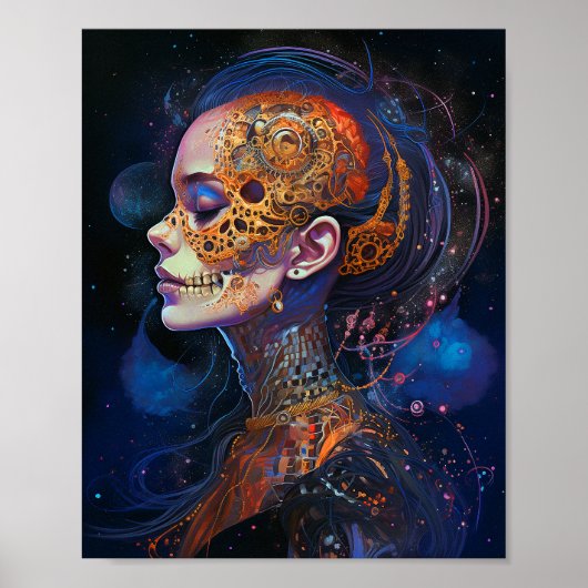  Skull Woman Surreal Art Poster (Voorkant)