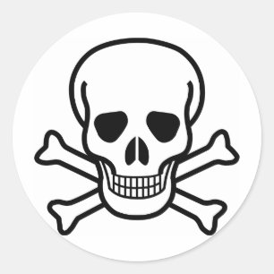 Skull x Crossbones Ronde Sticker