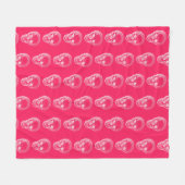 Skull Xray Pink Fleece Blanket Deken (Voorkant (Horizontaal))