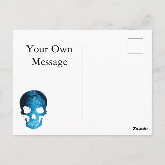 Skull zegt eng Happy Halloween Briefkaart (Achterkant)