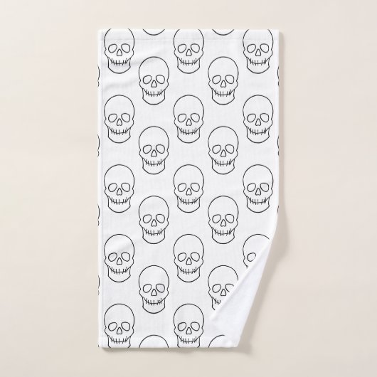Skull - Zwart en wit Bad Handdoek (Handdoek)
