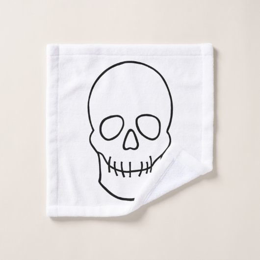 Skull - Zwart en wit Bad Handdoek (Wasdoekje)