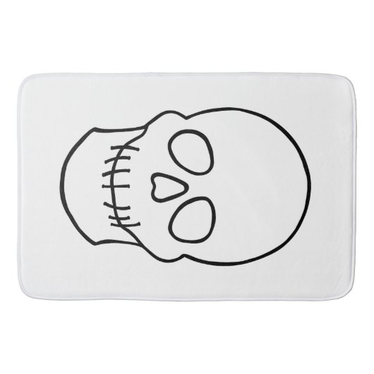 Skull - Zwart en wit Badmat (Voorkant)