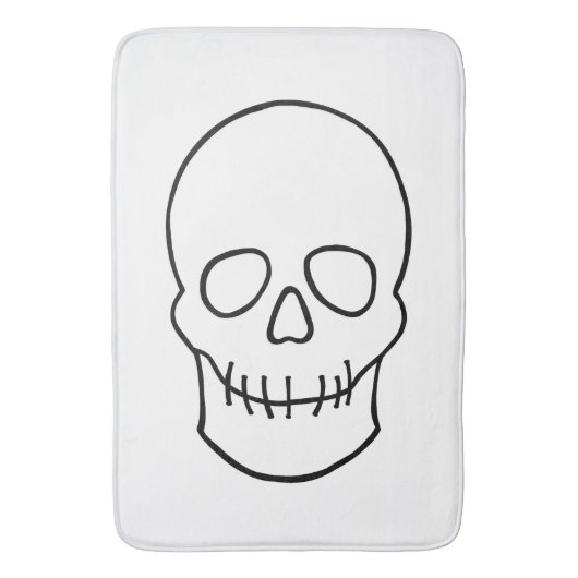 Skull - Zwart en wit Badmat (Voorkant Verticaal)