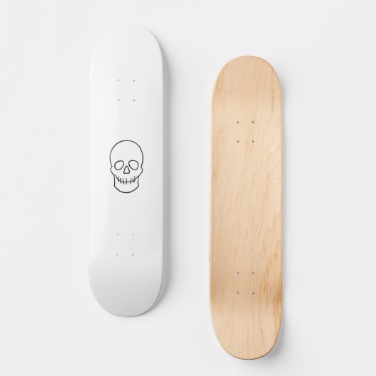 Skull - Zwart en wit Skateboard (Voorkant)