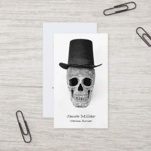 Skull Zwart Wit Gotisch Tattoo Artiest Visitekaartje