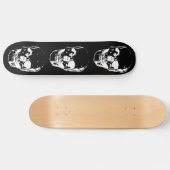 Skull - Zwart-wit Skateboard (Horizontaal)