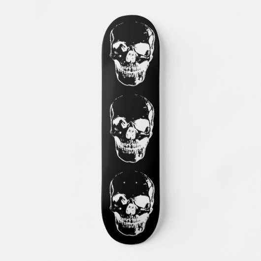 Skull - Zwart-wit Skateboard (Voorkant)