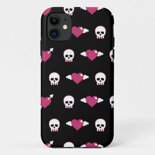 Skullen en harten Case-Mate iPhone case (Achterkant)