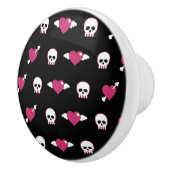 Skullen en harten keramische knop (Rechts)