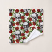 Skullen en Rozen Bad Handdoek (Wasdoekje)