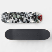 Skullen en Rozen Skateboard (Horizontaal)