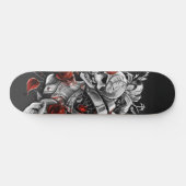 Skullen en Rozen Skateboard (Horizontaal)