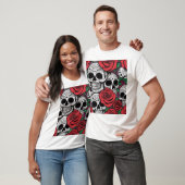 Skullen en Rozen T-shirt (Unisex)
