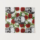 Skullen en Rozen Wandkleed (Voorkant (horizontaal))