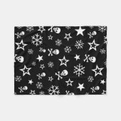 Skullen en Snowflakes Fleece Deken (Voorkant (Horizontaal))