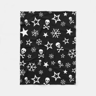 Skullen en Snowflakes Fleece Deken