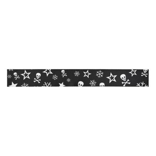 Skullen en Snowflakes Grosgrain Lint (Voorkant)