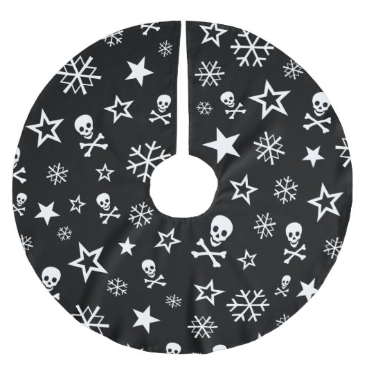 Skullen en Snowflakes Kerstboom Rok (Voorkant)