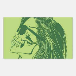 SkullGirl Rechthoekige Sticker
