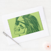 SkullGirl Rechthoekige Sticker (Envelop)