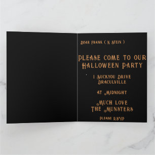 Skullington Illustratie Halloween Feest Uitnodigin Kaart