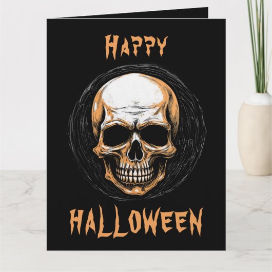 Skullington-illustratie Halloween-feestuitnodiging Kaart (Voorkant)