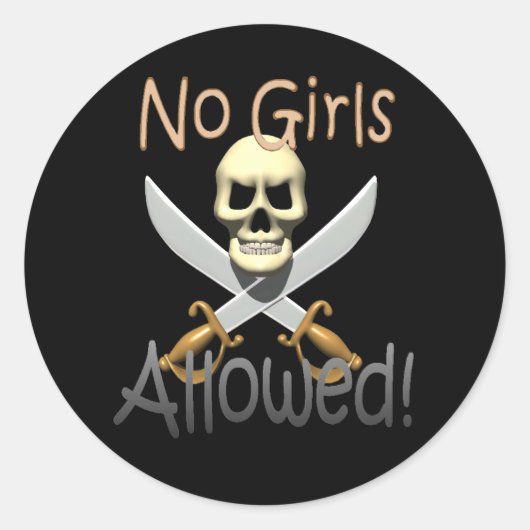 Skullknife.noGirls Ronde Sticker (Voorkant)