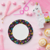 Skullpatroon 2 papieren bordje (Feest)