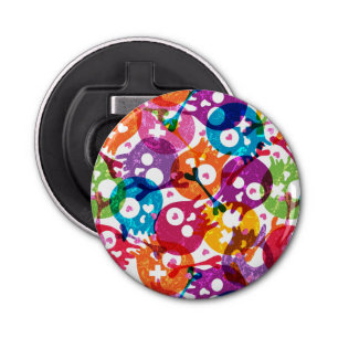 Skullpatroon 3 button flesopener