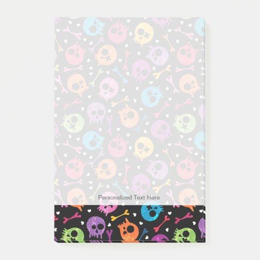 Skullpatroon 3 post-it® notes (Voorkant)
