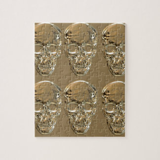 Skulls achtergrondgoud legpuzzel