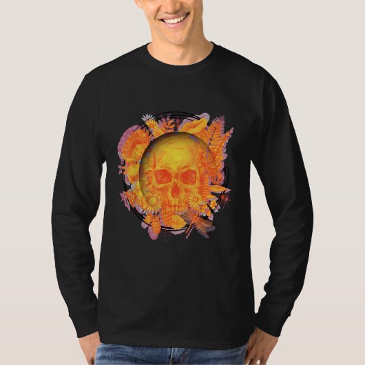 Skulls and Blooms Rustic T-shirt (Voorkant)