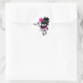Skulls-and-Curls Ronde Sticker (Tas)