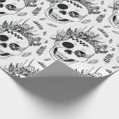 Skulls and Mushrooms Halloween cute spooky pattern Cadeaupapier (Hoek)