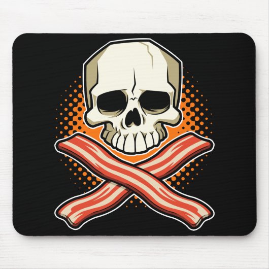 Skulls & Bacon Logo Mousepad Muismat (Voorkant)