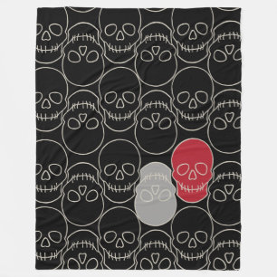 Skulls - Bat Black en Bone White Fleece Deken