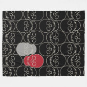 Skulls - Bat Black en Bone White Fleece Deken (Voorkant (Horizontaal))
