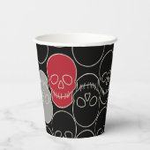 Skulls - Bat Black en Bone White Papieren Bekers (Achterkant)