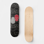 Skulls - Bat Black en Bone White Skateboard (Voorkant)