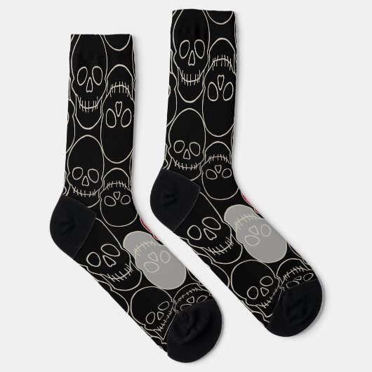 Skulls - Bat Black en Bone White Sokken (Rechts)