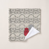 Skulls - Bone White en Bat Black Bad Handdoek (Wasdoekje)