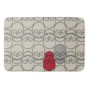Skulls - Bone White en Bat Black Badmat
