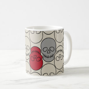 Skulls - Bone White en Bat Black Koffiemok