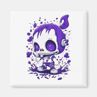Skulls cartoon meisje print ontwerp magneet