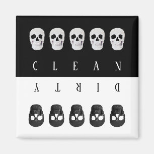 Skulls Clean Dirty Black White Omkeerbaar Magneet