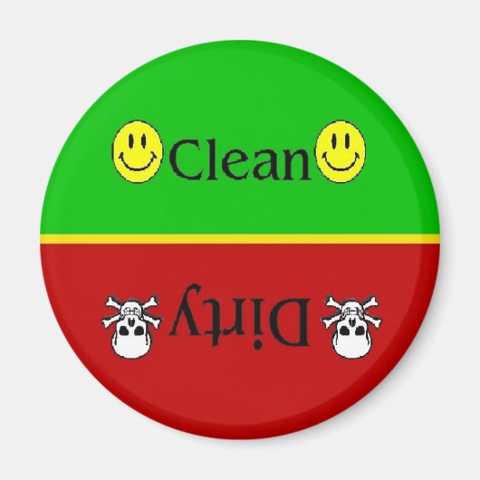 Skulls Clean Dirty Dishwasher Magnet Magneet (Voorkant)