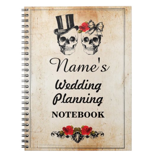 Skulls Cream Notebook Weddenschap Notitieboek (Voorkant)